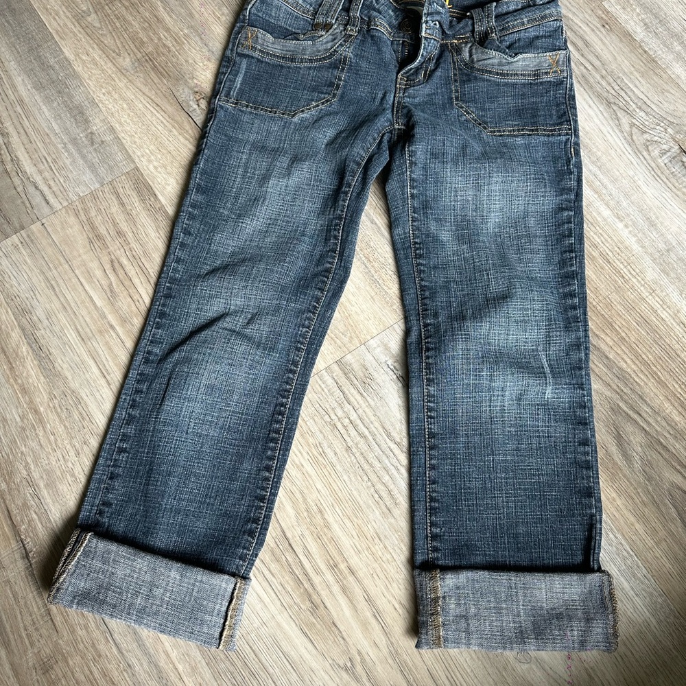Hydraulic Dark Wash Cropped Jeans